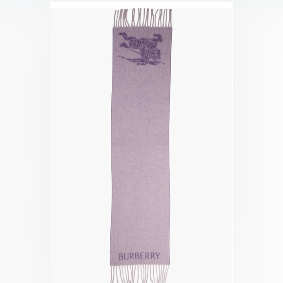 BNWT Burberry Equestrian Knight Wool Scarf Lilac Purple Wrap Around Scarf - Picture 2 of 4